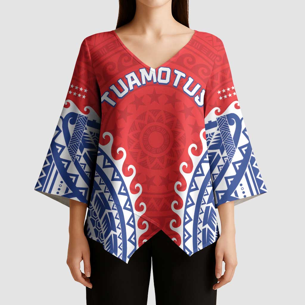 Custom Tuamotu Archipelago Kimono Sleeve Blouse Polynesian Tribal Tattoo LT05 - Polynesian Pride