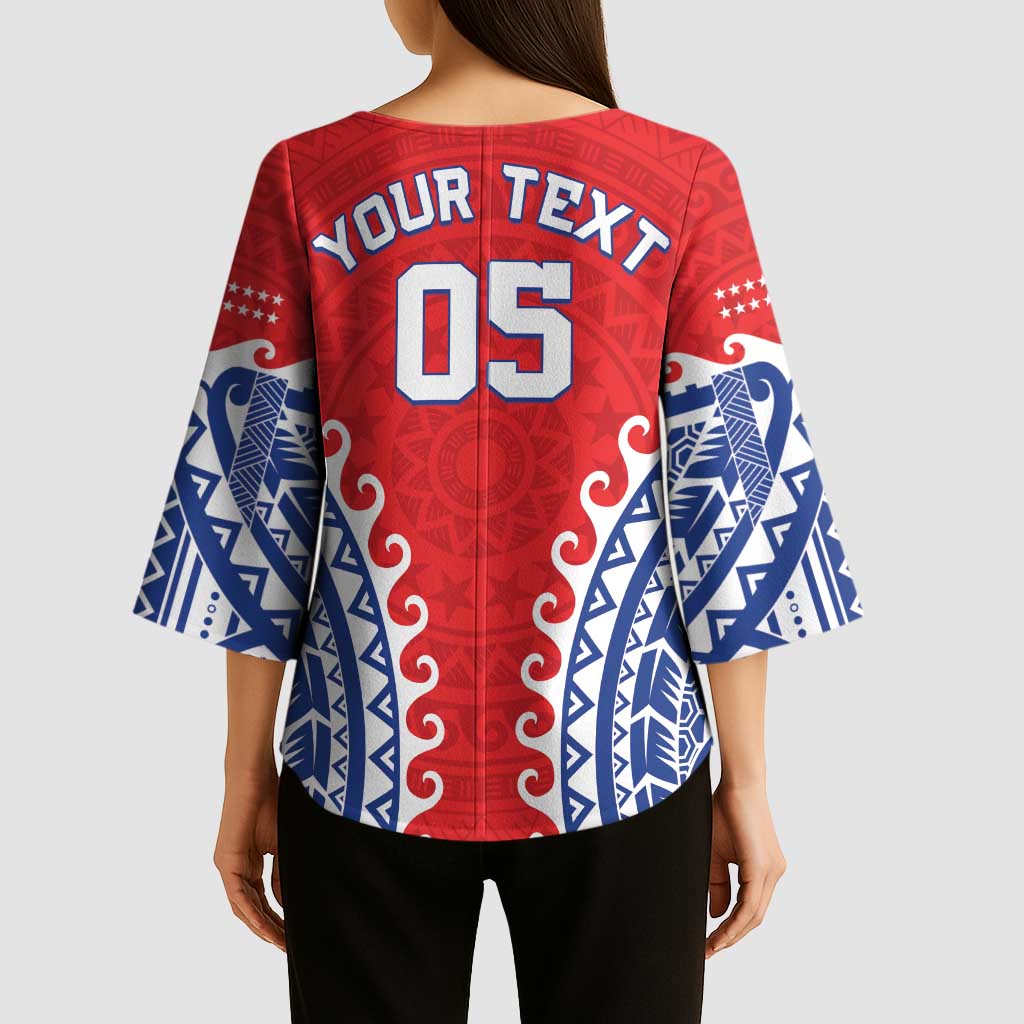Custom Tuamotu Archipelago Kimono Sleeve Blouse Polynesian Tribal Tattoo LT05 - Polynesian Pride