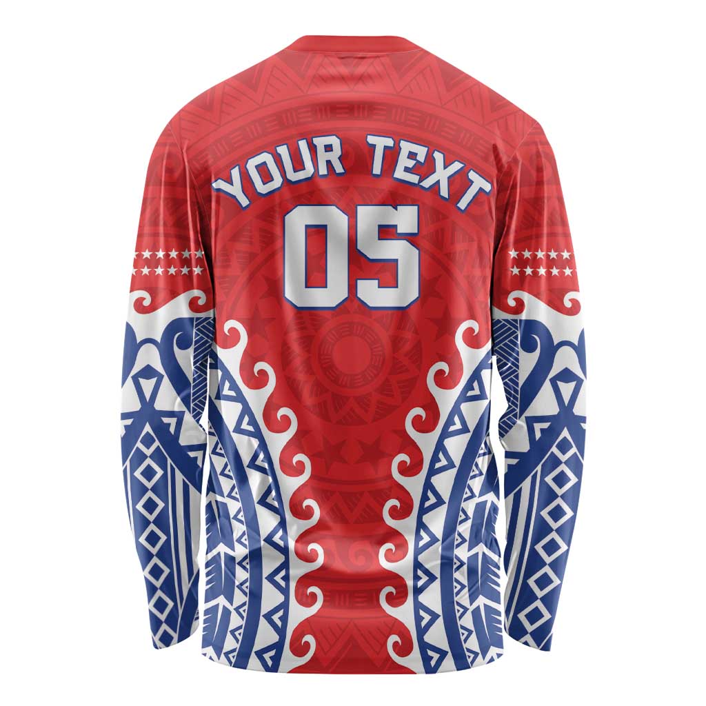 Custom Tuamotu Archipelago Long Sleeve Shirt Polynesian Tribal Tattoo LT05 - Polynesian Pride