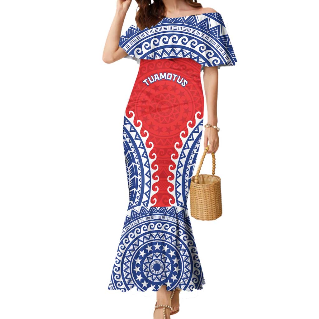 Custom Tuamotu Archipelago Mermaid Dress Polynesian Tribal Tattoo LT05 Women Red - Polynesian Pride