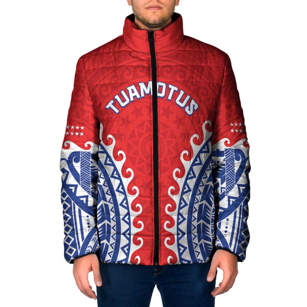Custom Tuamotu Archipelago Padded Jacket Polynesian Tribal Tattoo LT05 Men Red - Polynesian Pride