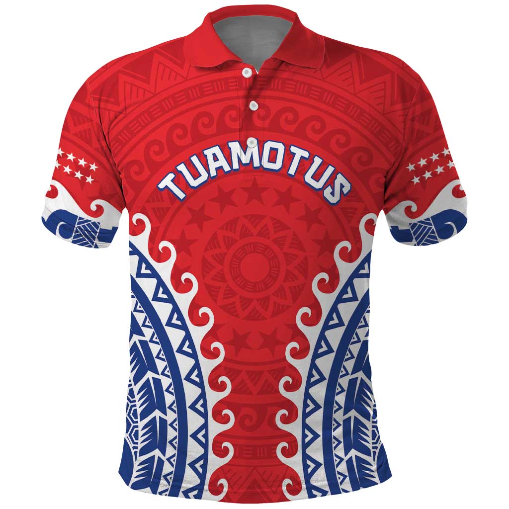 Custom Tuamotu Archipelago Polo Shirt Polynesian Tribal Tattoo LT05 Red - Polynesian Pride