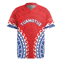 Custom Tuamotu Archipelago Rugby Jersey Polynesian Tribal Tattoo LT05 Red - Polynesian Pride