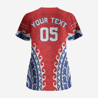Custom Tuamotu Archipelago Scrub Top Polynesian Tribal Tattoo LT05 - Polynesian Pride