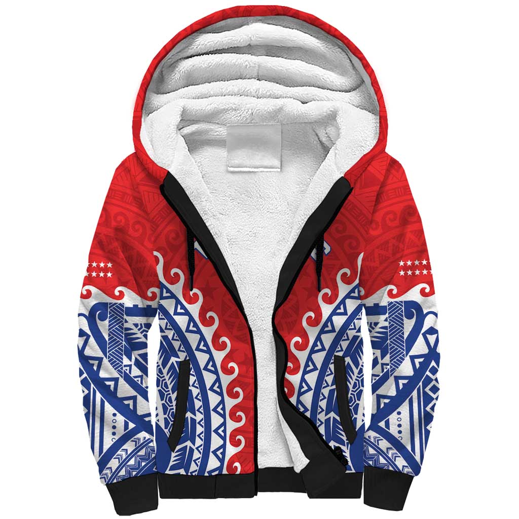 Custom Tuamotu Archipelago Sherpa Hoodie Polynesian Tribal Tattoo