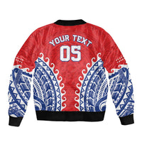 Custom Tuamotu Archipelago Sleeve Zip Bomber Jacket Polynesian Tribal Tattoo