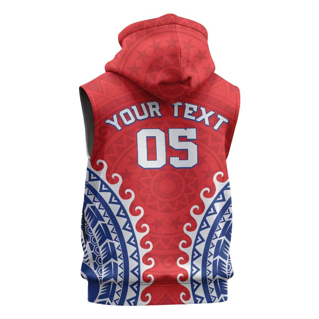 Custom Tuamotu Archipelago Sleeveless Zip Hoodie Polynesian Tribal Tattoo LT05 - Polynesian Pride