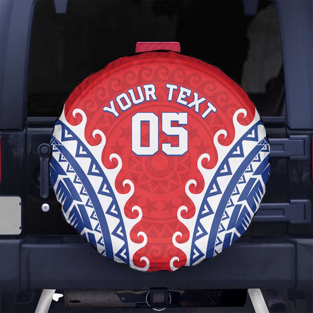 Custom Tuamotu Archipelago Spare Tire Cover Polynesian Tribal Tattoo LT05 No hole Red - Polynesian Pride