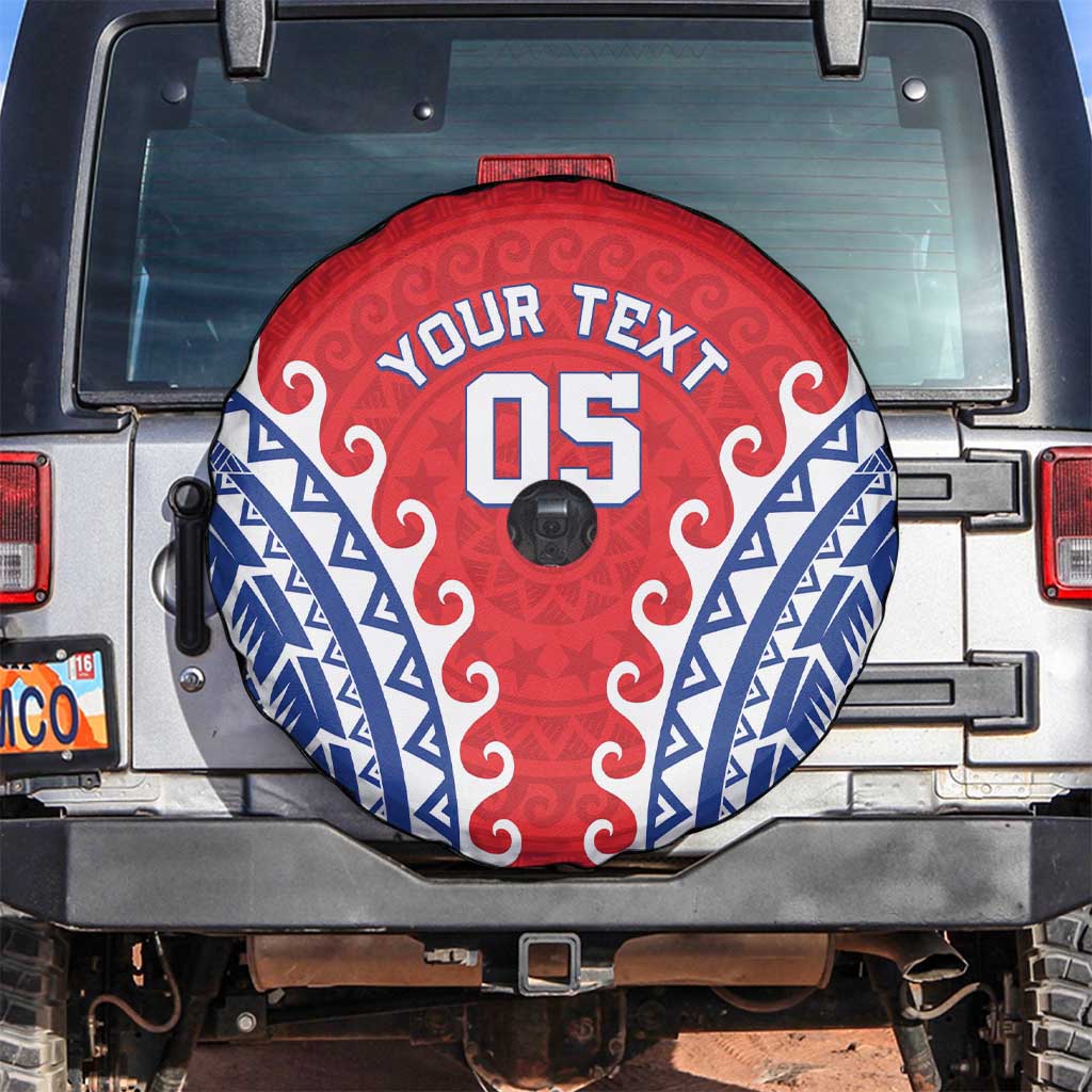 Custom Tuamotu Archipelago Spare Tire Cover Polynesian Tribal Tattoo LT05 Red - Polynesian Pride