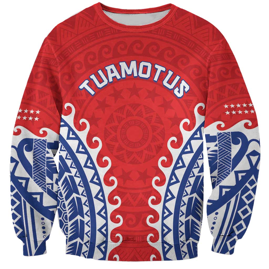 Custom Tuamotu Archipelago Sweatshirt Polynesian Tribal Tattoo LT05 Unisex Red - Polynesian Pride
