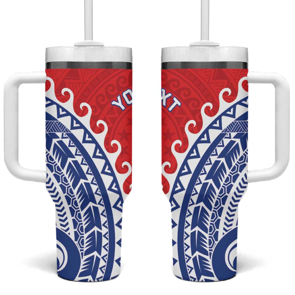 Custom Tuamotu Archipelago Tumbler With Handle Polynesian Tribal Tattoo LT05 One Size: 40 oz Red - Polynesian Pride