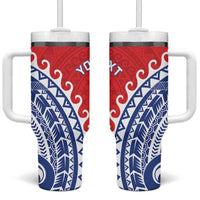 Custom Tuamotu Archipelago Tumbler With Handle Polynesian Tribal Tattoo LT05 One Size: 40 oz Red - Polynesian Pride