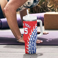 Custom Tuamotu Archipelago Tumbler With Handle Polynesian Tribal Tattoo LT05 - Polynesian Pride