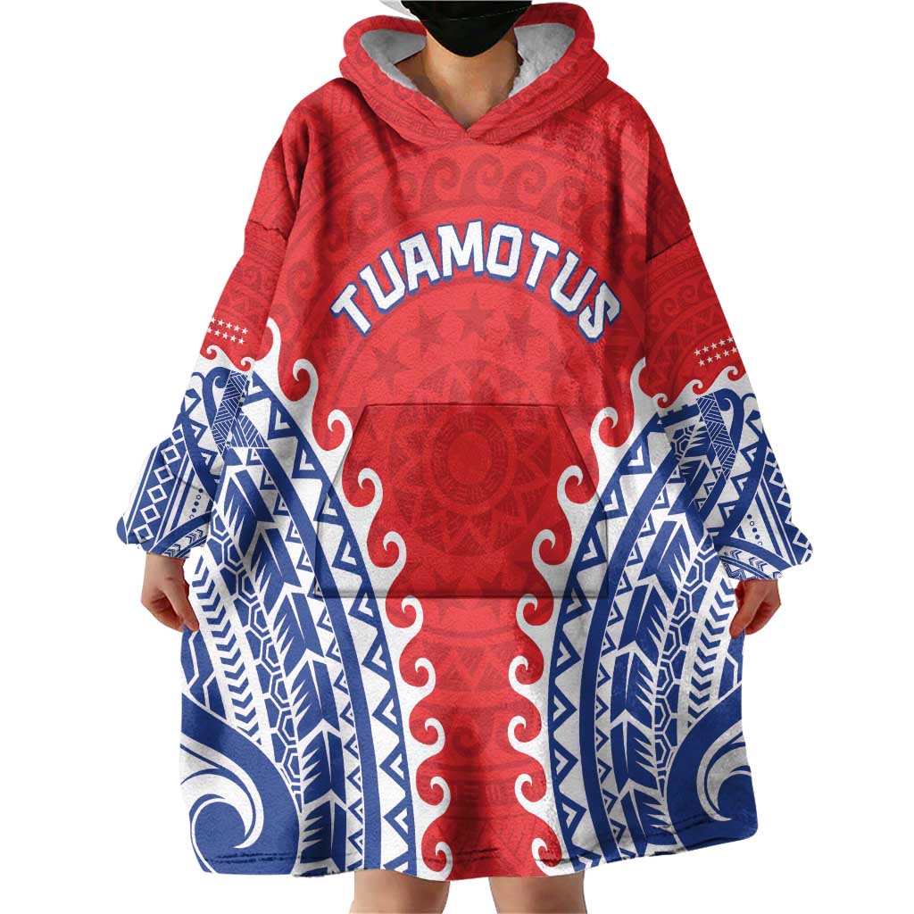Custom Tuamotu Archipelago Wearable Blanket Hoodie Polynesian Tribal Tattoo LT05 - Polynesian Pride