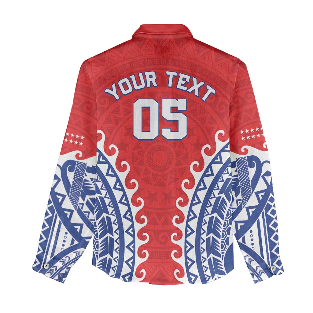 Custom Tuamotu Archipelago Women Casual Shirt Polynesian Tribal Tattoo LT05 - Polynesian Pride