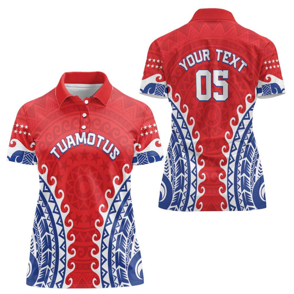 Custom Tuamotu Archipelago Women Polo Shirt Polynesian Tribal Tattoo LT05 - Polynesian Pride