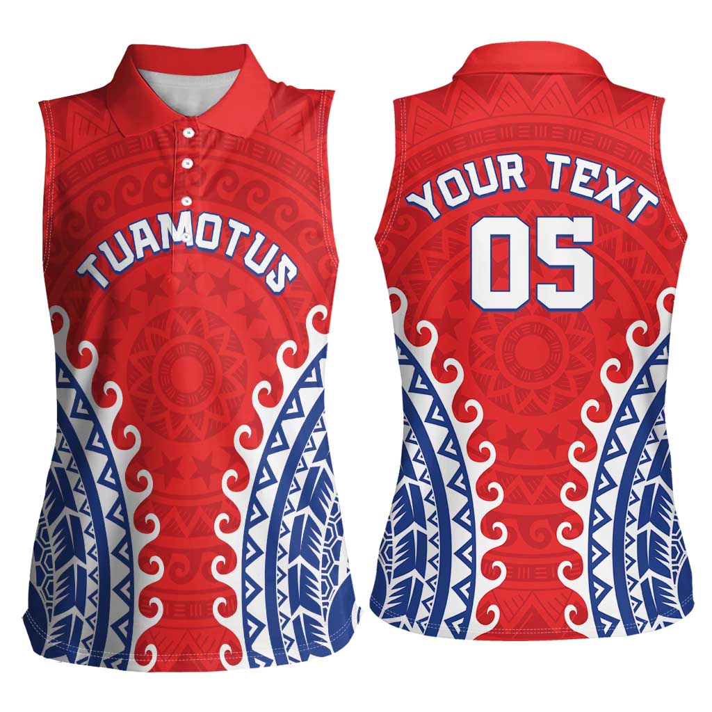 Custom Tuamotu Archipelago Women Sleeveless Polo Shirt Polynesian Tribal Tattoo LT05 - Polynesian Pride