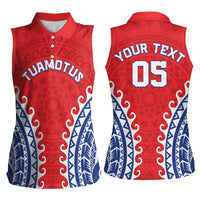 Custom Tuamotu Archipelago Women Sleeveless Polo Shirt Polynesian Tribal Tattoo LT05 - Polynesian Pride