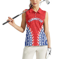 Custom Tuamotu Archipelago Women Sleeveless Polo Shirt Polynesian Tribal Tattoo LT05 - Polynesian Pride