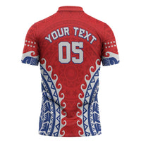 Custom Tuamotu Archipelago Zipper Polo Shirt Polynesian Tribal Tattoo LT05 - Polynesian Pride