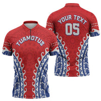 Custom Tuamotu Archipelago Zipper Polo Shirt Polynesian Tribal Tattoo LT05 - Polynesian Pride
