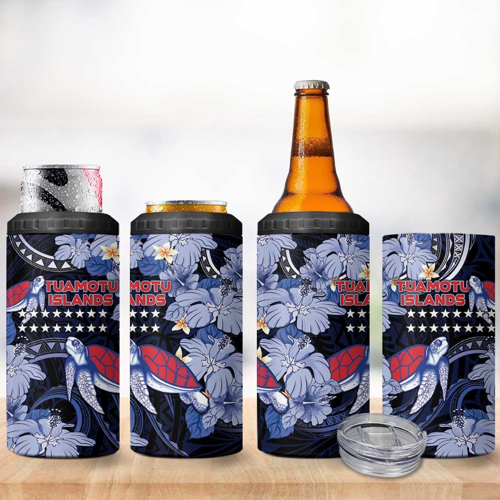 Tuamotu Islands 4 in 1 Can Cooler Tumbler Polynesian Pattern With Turtle LT05 - Polynesian Pride