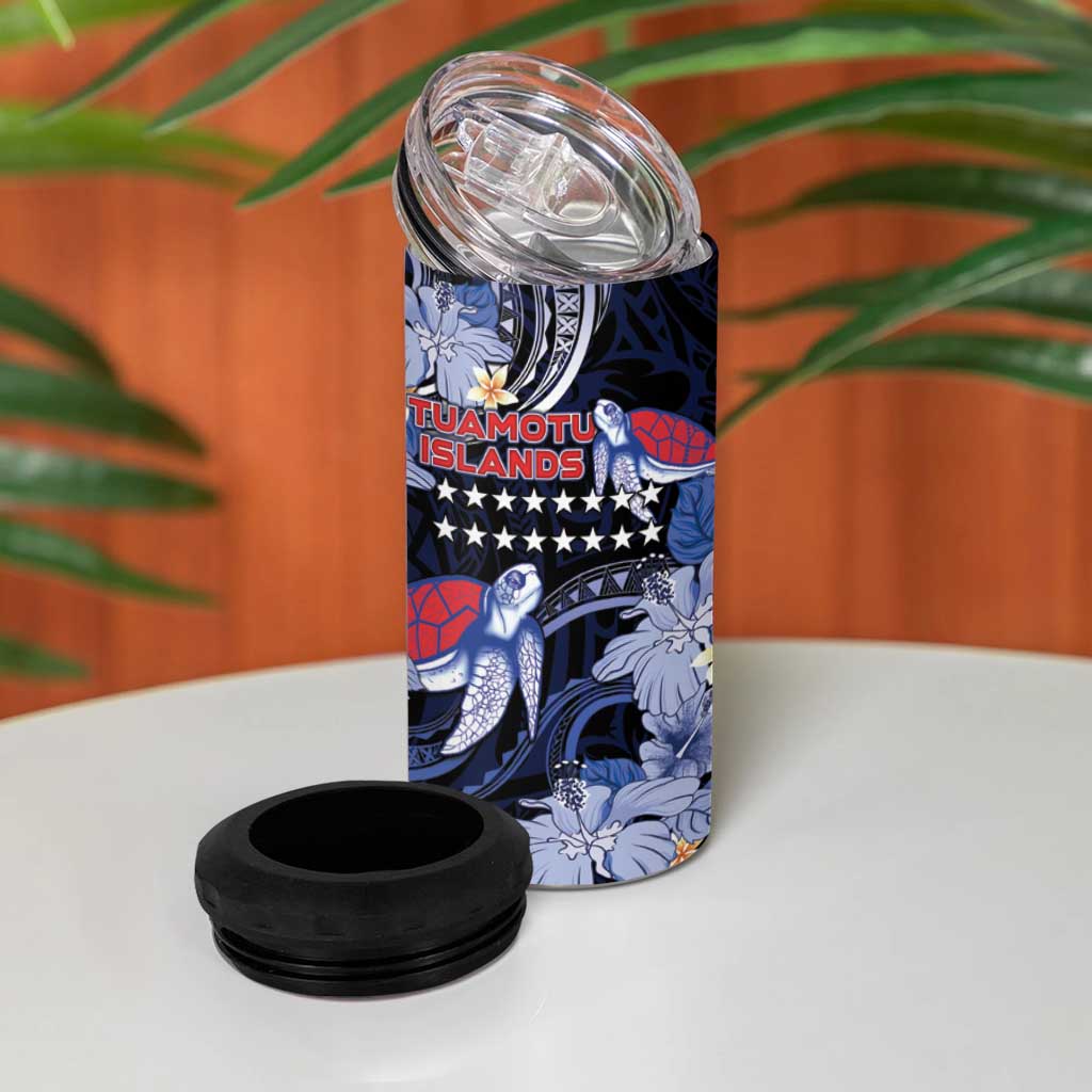 Tuamotu Islands 4 in 1 Can Cooler Tumbler Polynesian Pattern With Turtle LT05 - Polynesian Pride