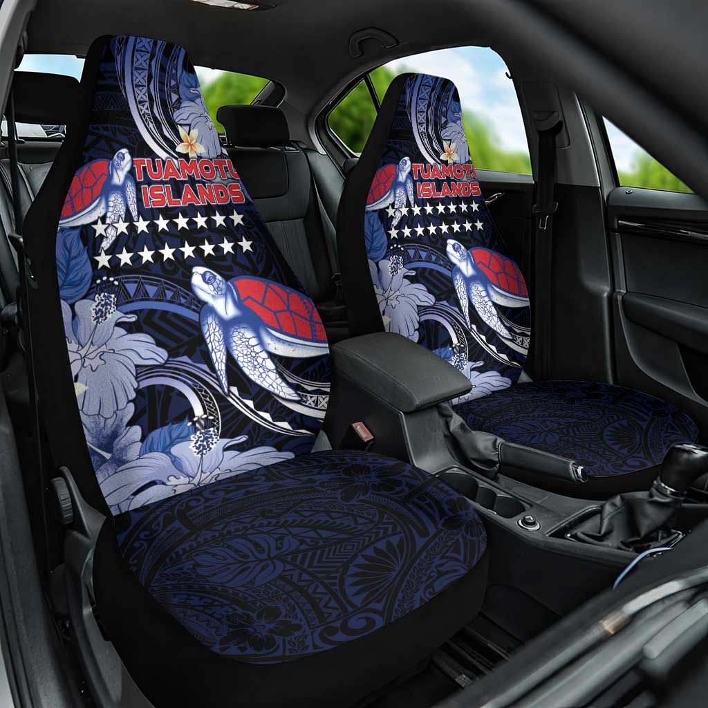 Tuamotu Islands Car Seat Cover Polynesian Pattern With Turtle LT05 One Size Black - Polynesian Pride