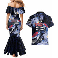 Tuamotu Islands Couples Matching Mermaid Dress and Hawaiian Shirt Polynesian Pattern With Turtle LT05 - Polynesian Pride