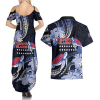 Tuamotu Islands Couples Matching Summer Maxi Dress and Hawaiian Shirt Polynesian Pattern With Turtle LT05 - Polynesian Pride