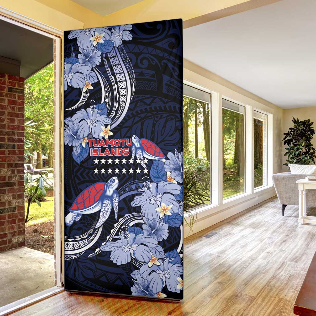 Tuamotu Islands Door Cover Polynesian Pattern With Turtle LT05 - Polynesian Pride