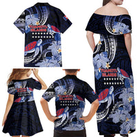 Tuamotu Islands Family Matching Off Shoulder Maxi Dress and Hawaiian Shirt Polynesian Pattern With Turtle LT05 - Polynesian Pride