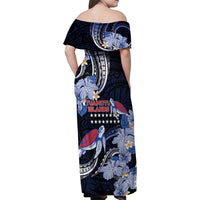 Tuamotu Islands Family Matching Off Shoulder Maxi Dress and Hawaiian Shirt Polynesian Pattern With Turtle LT05 - Polynesian Pride