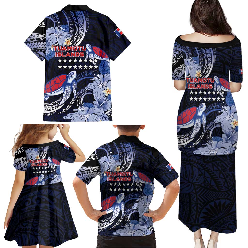 Tuamotu Islands Family Matching Puletasi and Hawaiian Shirt Polynesian Pattern With Turtle LT05 - Polynesian Pride