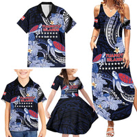 Tuamotu Islands Family Matching Summer Maxi Dress and Hawaiian Shirt Polynesian Pattern With Turtle LT05 - Polynesian Pride
