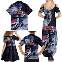 Tuamotu Islands Family Matching Summer Maxi Dress and Hawaiian Shirt Polynesian Pattern With Turtle LT05 - Polynesian Pride