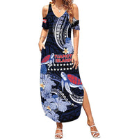 Tuamotu Islands Family Matching Summer Maxi Dress and Hawaiian Shirt Polynesian Pattern With Turtle LT05 Mom's Dress Black - Polynesian Pride