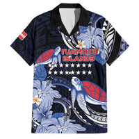 Tuamotu Islands Family Matching Tank Maxi Dress and Hawaiian Shirt Polynesian Pattern With Turtle LT05 Dad's Shirt - Short Sleeve Black - Polynesian Pride
