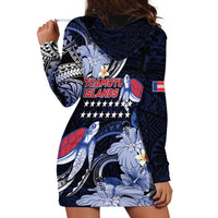 Tuamotu Islands Hoodie Dress Polynesian Pattern With Turtle LT05 - Polynesian Pride
