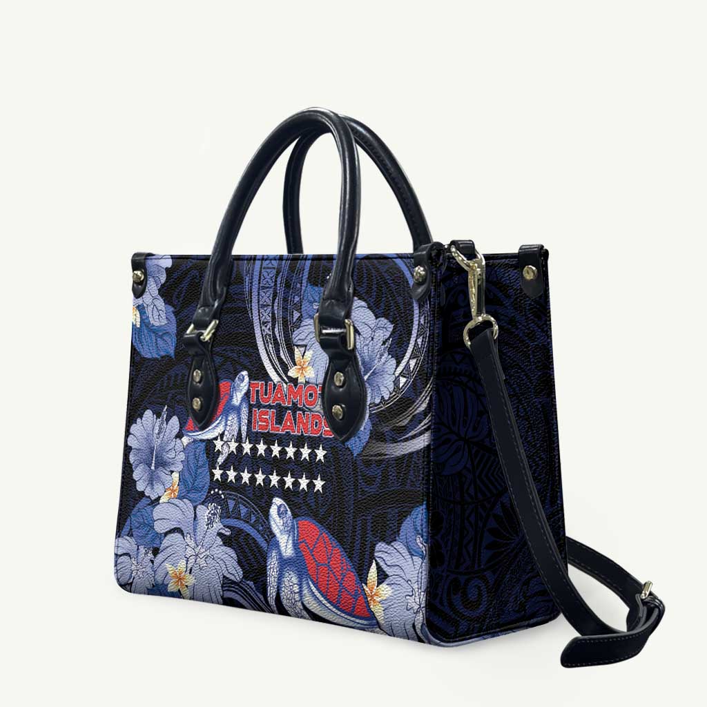 Tuamotu Islands Leather Bag Polynesian Pattern With Turtle LT05 Black - Polynesian Pride