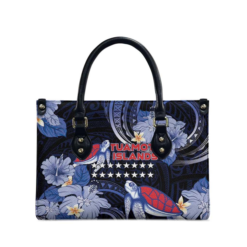 Tuamotu Islands Leather Bag Polynesian Pattern With Turtle LT05 - Polynesian Pride