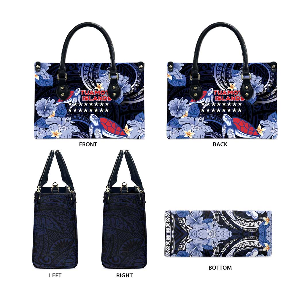 Tuamotu Islands Leather Bag Polynesian Pattern With Turtle LT05 - Polynesian Pride