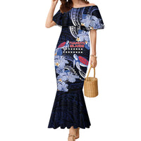 Tuamotu Islands Mermaid Dress Polynesian Pattern With Turtle LT05 Women Black - Polynesian Pride