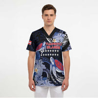 Tuamotu Islands Scrub Top Polynesian Pattern With Turtle LT05 - Polynesian Pride