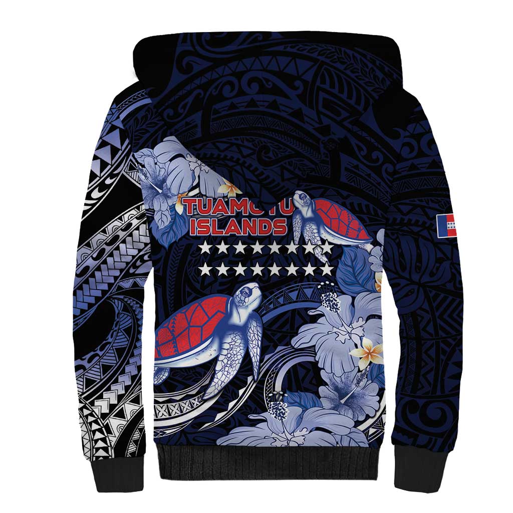 Tuamotu Islands Sherpa Hoodie Polynesian Pattern With Turtle LT05 - Polynesian Pride