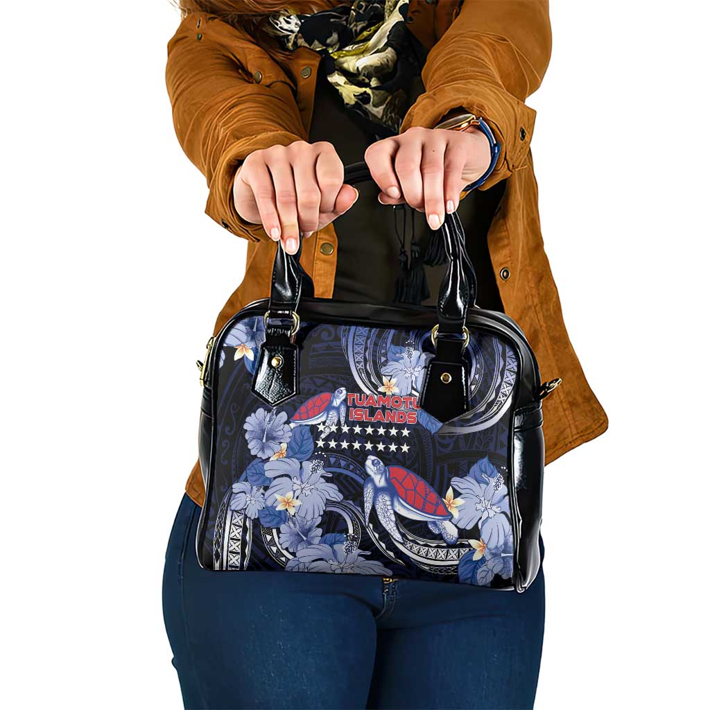 Tuamotu Islands Shoulder Handbag Polynesian Pattern With Turtle LT05 One Size Black - Polynesian Pride