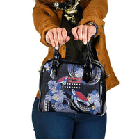 Tuamotu Islands Shoulder Handbag Polynesian Pattern With Turtle LT05 One Size Black - Polynesian Pride