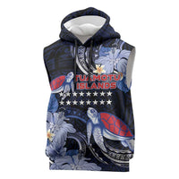 Tuamotu Islands Sleeveless Hoodie Polynesian Pattern With Turtle