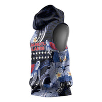 Tuamotu Islands Sleeveless Hoodie Polynesian Pattern With Turtle
