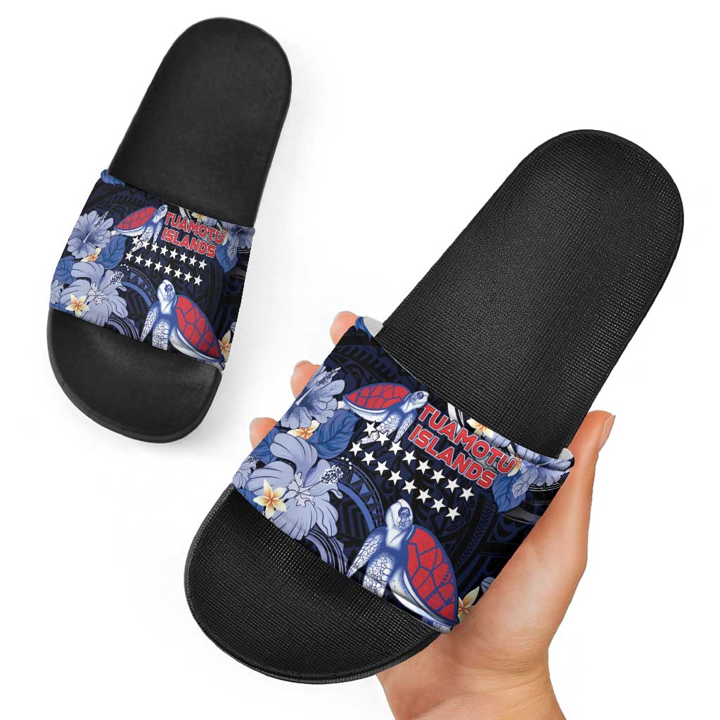 Tuamotu Islands Slide Sandals Polynesian Pattern With Turtle LT05 - Polynesian Pride
